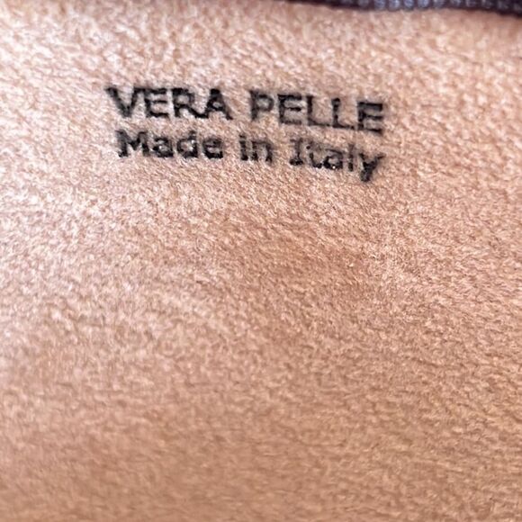 Vera Pelle made in Italy pink pebbled leather makeup bag - Picture 5 of 7